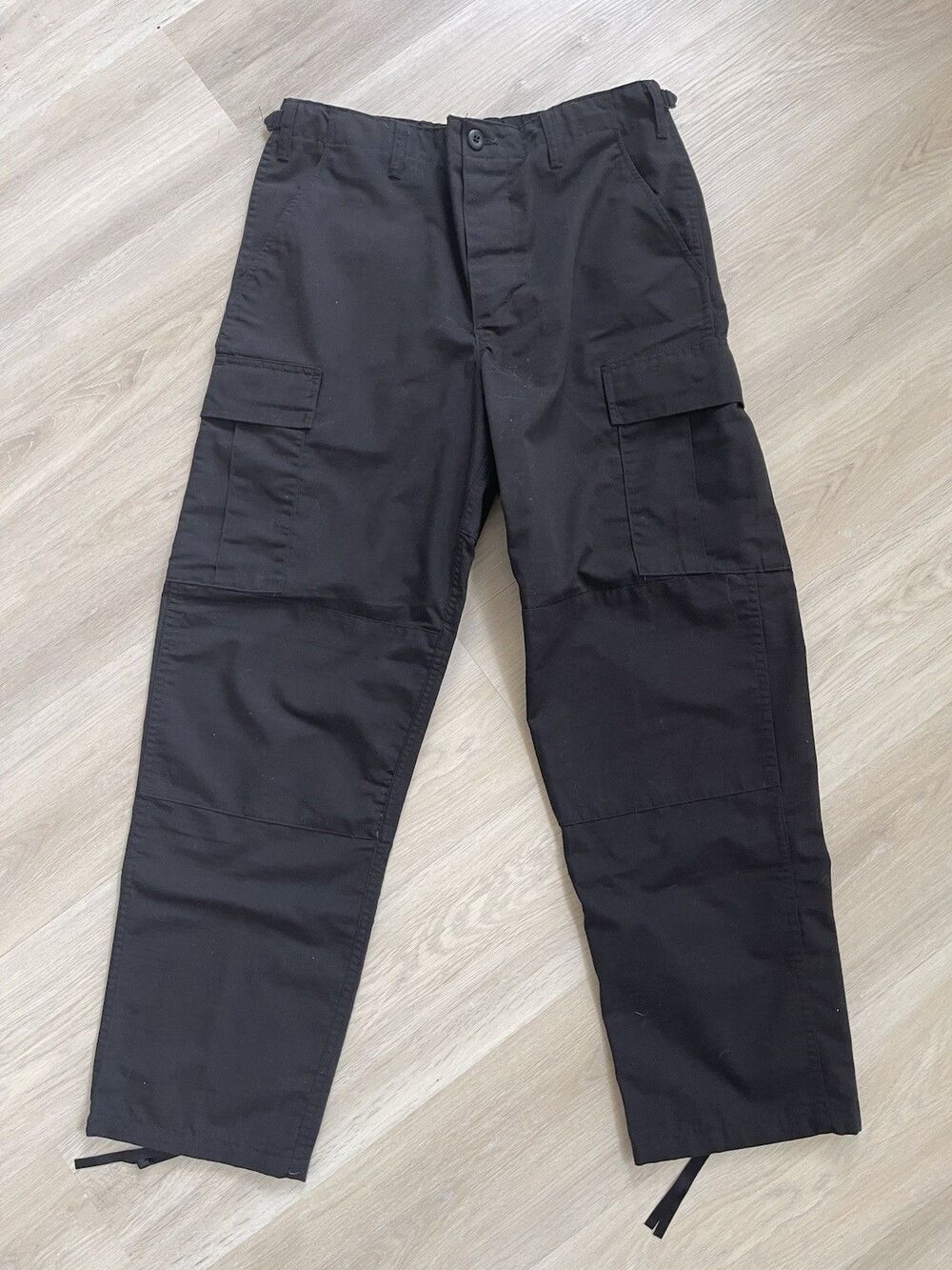 TRU-SPEC Tactical Cargo Pants Black Medium Regular Military Utility Waist 31-35